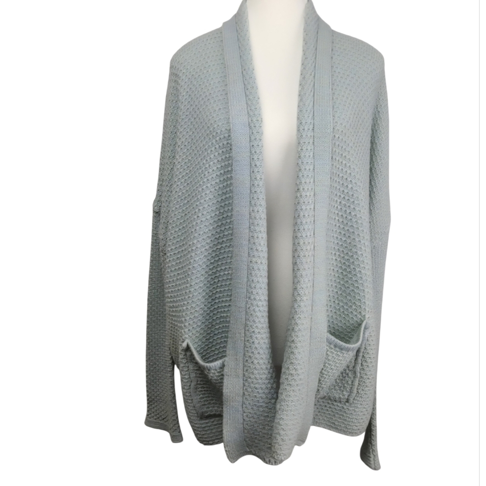 BDG Seafoam Green Open Knit Cardigan Oversized S Lagenlook Coastal Prairie Boho